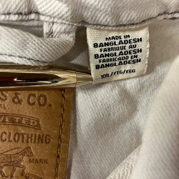 Levi's Premium Trucker Jacket Men 2XL White Denim Contrast Stitch Neutral Casual - Picture 10 of 10